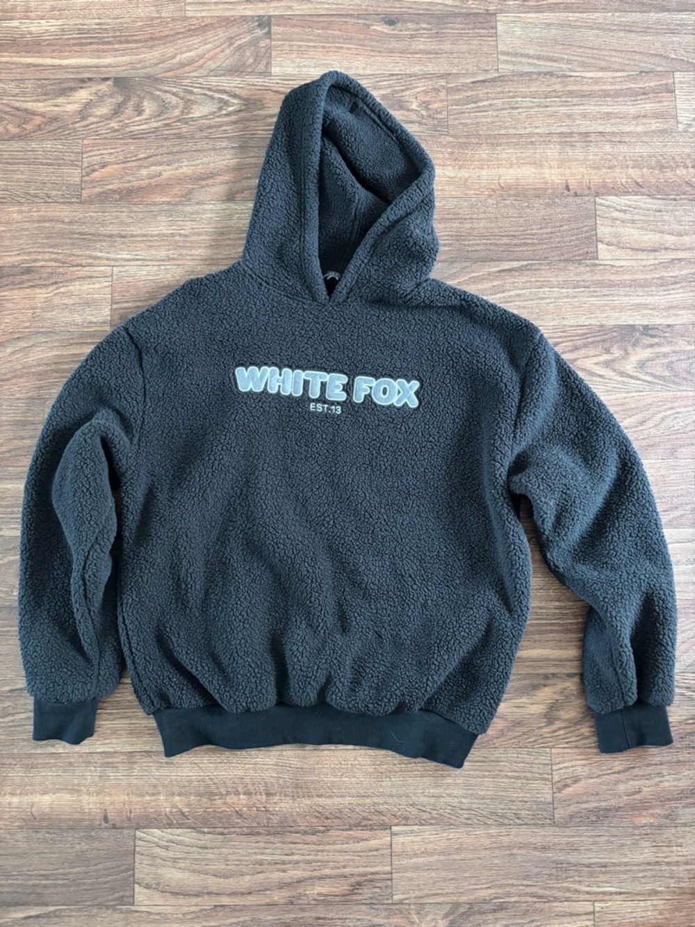 White Fox Boutique Sherpa Teddy Hoodie Black- Size: M/L